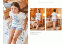Пижама фуфайка (футболка), шорты д/дев Juno SS20GJ501 Sleepwear бел/серд