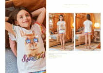Пижама фуфайка (футболка), шорты д/дев Juno SS20GJ504 Sleepwear бел/радуга