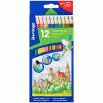 Карандаши цветные Berlingo "Замки", 12цв., заточен., картон, европодвес