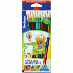 Карандаши цветные двусторонние Berlingo "Воздушные шары" 24цв., 12шт.,трехгр., заточ.,картон,европ.