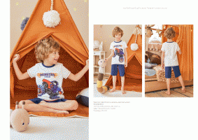 Пижама фуфайка (футболка), шорты д/мал Juno SS20BJ604 Sleepwear бел/темно-синий image_1