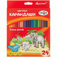 Карандаши цветные Гамма "Мультики", 24цв., трехгранные, заточен., картон, европодвес image_1